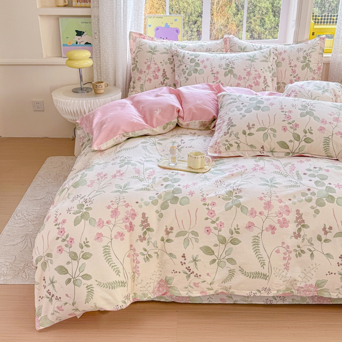 91家纺网 家纺一手货源 找家纺 禧安居 2025新款高支高密活性印染全棉印花四件套全棉四件套三件套被套（支持定制尺寸）花春城