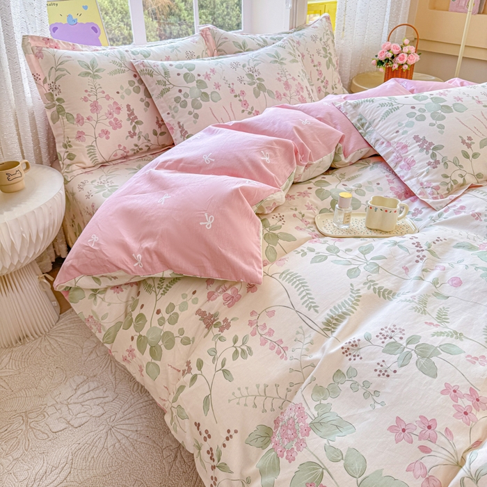 91家纺网 家纺一手货源 找家纺 禧安居 2025新款高支高密活性印染全棉印花四件套全棉四件套三件套被套（支持定制尺寸）花春城