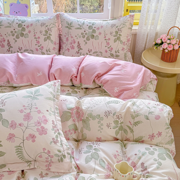 91家纺网 家纺一手货源 找家纺 禧安居 2025新款高支高密活性印染全棉印花四件套全棉四件套三件套被套（支持定制尺寸）花春城