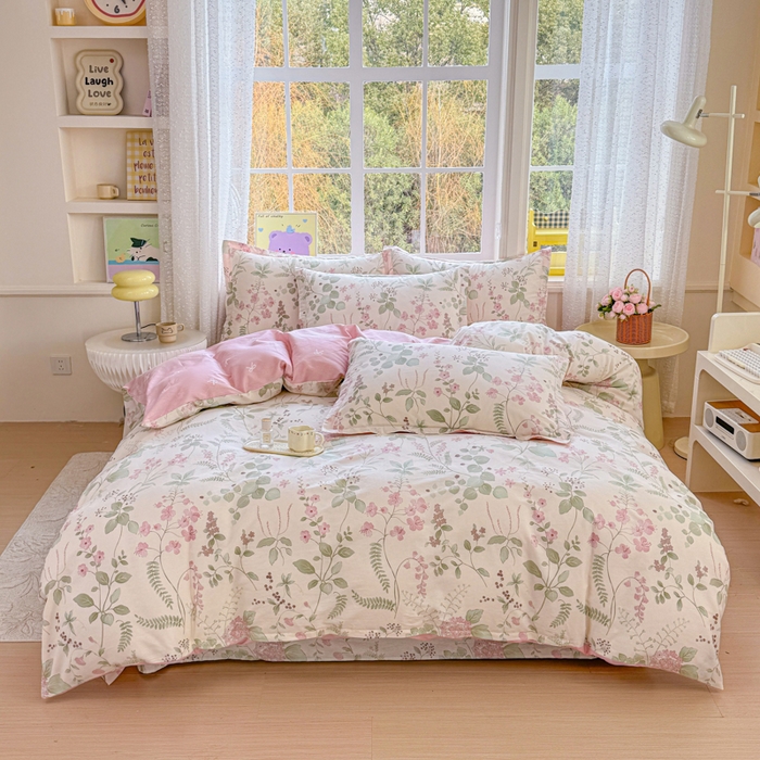 91家纺网 家纺一手货源 找家纺 禧安居 2025新款高支高密活性印染全棉印花四件套全棉四件套三件套被套（支持定制尺寸）花春城