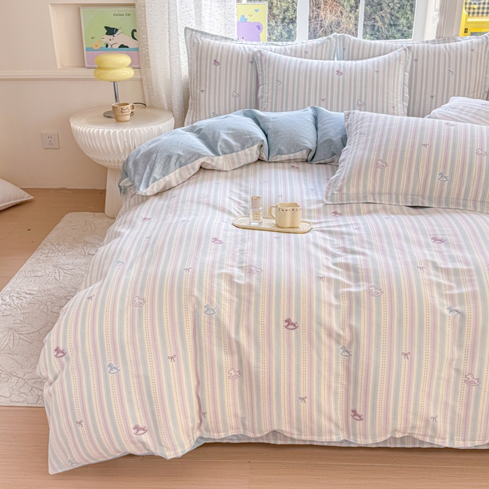 91家纺网 家纺一手货源 找家纺 禧安居 2025新款高支高密活性印染全棉印花四件套全棉四件套三件套被套（支持定制尺寸）马上有钱