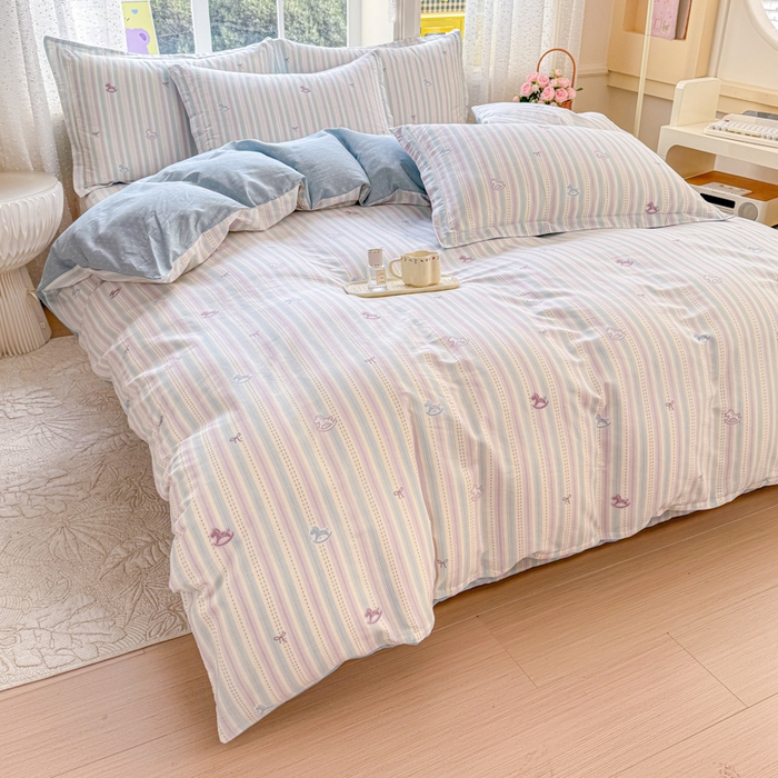 91家纺网 家纺一手货源 找家纺 禧安居 2025新款高支高密活性印染全棉印花四件套全棉四件套三件套被套（支持定制尺寸）马上有钱