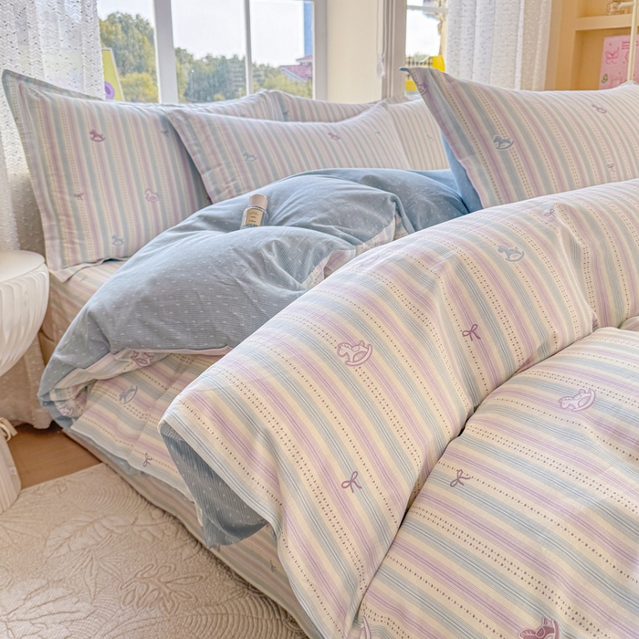 禧安居 2025新款高支高密活性印染全棉印花四件套全棉四件套三件套被套（支持定制尺寸）马上有钱