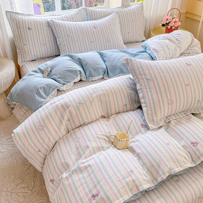 91家纺网 家纺一手货源 找家纺 禧安居 2025新款高支高密活性印染全棉印花四件套全棉四件套三件套被套（支持定制尺寸）马上有钱