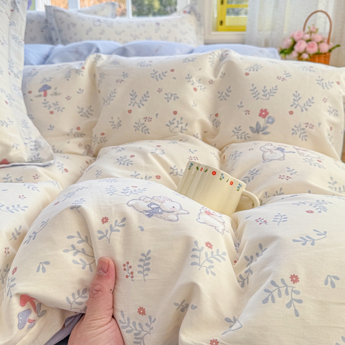 91家纺网 家纺一手货源 找家纺 禧安居 2025新款高支高密活性印染全棉印花四件套全棉四件套三件套被套（支持定制尺寸）觅时光