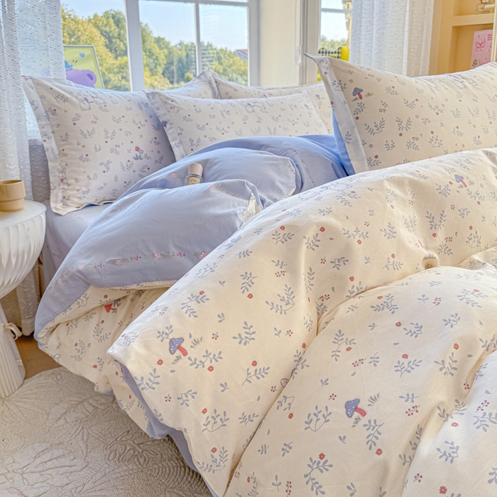 禧安居 2025新款高支高密活性印染全棉印花四件套全棉四件套三件套被套（支持定制尺寸）觅时光