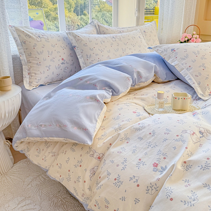 91家纺网 家纺一手货源 找家纺 禧安居 2025新款高支高密活性印染全棉印花四件套全棉四件套三件套被套（支持定制尺寸）觅时光