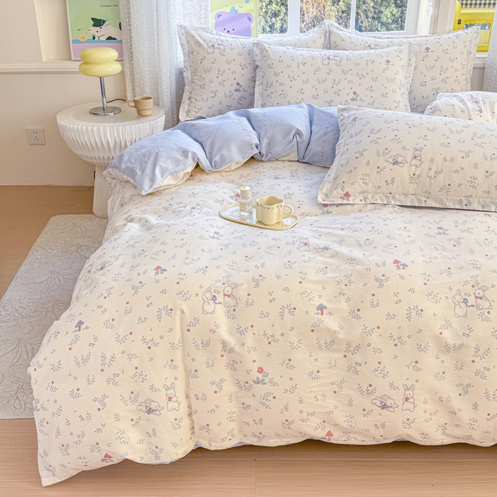 91家纺网 家纺一手货源 找家纺 禧安居 2025新款高支高密活性印染全棉印花四件套全棉四件套三件套被套（支持定制尺寸）觅时光