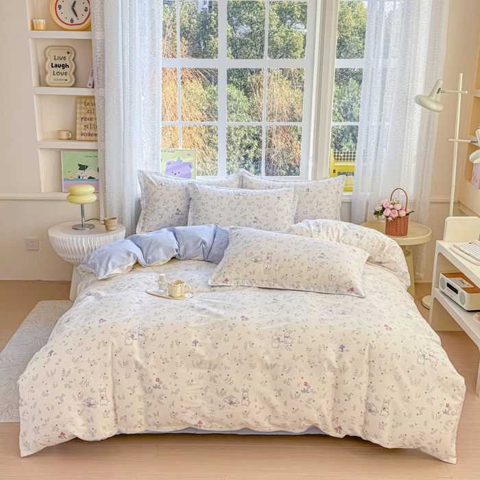 91家纺网 家纺一手货源 找家纺 禧安居 2025新款高支高密活性印染全棉印花四件套全棉四件套三件套被套（支持定制尺寸）觅时光