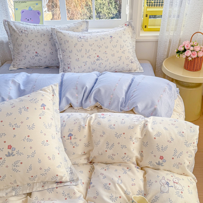 91家纺网 家纺一手货源 找家纺 禧安居 2025新款高支高密活性印染全棉印花四件套全棉四件套三件套被套（支持定制尺寸）觅时光