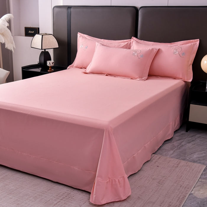 91家纺网 家纺一手货源 找家纺 （总）森林雨 【素-凝绣】2026新款133x76高精密刺绣100%全棉四件套