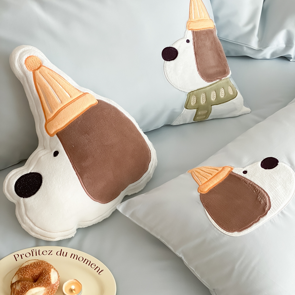 91家纺网 家纺一手货源 找家纺 云栖家居 2026全棉50支100S刺绣卡通四件套-大耳修狗 大耳狗-蓝