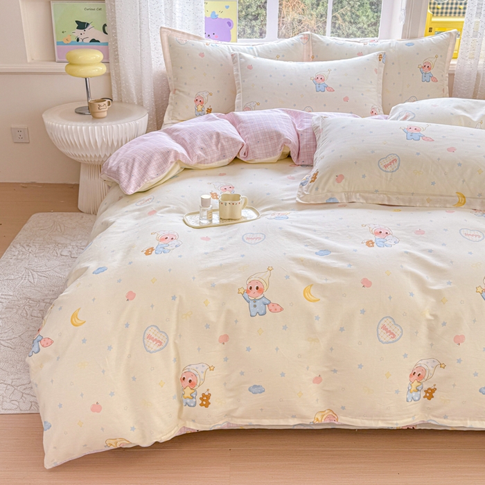 91家纺网 家纺一手货源 找家纺 禧安居 2025新款高支高密活性印染全棉印花四件套全棉四件套三件套被套（支持定制尺寸）星辰入梦