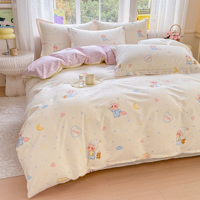 91家纺网 家纺一手货源 找家纺 禧安居 2025新款高支高密活性印染全棉印花四件套全棉四件套三件套被套（支持定制尺寸）星辰入梦