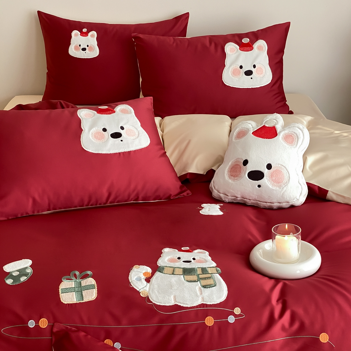 91家纺网 家纺一手货源 找家纺 （总）云栖家居 2026新款50支全棉100S卡通刺绣四件套-小狗团子