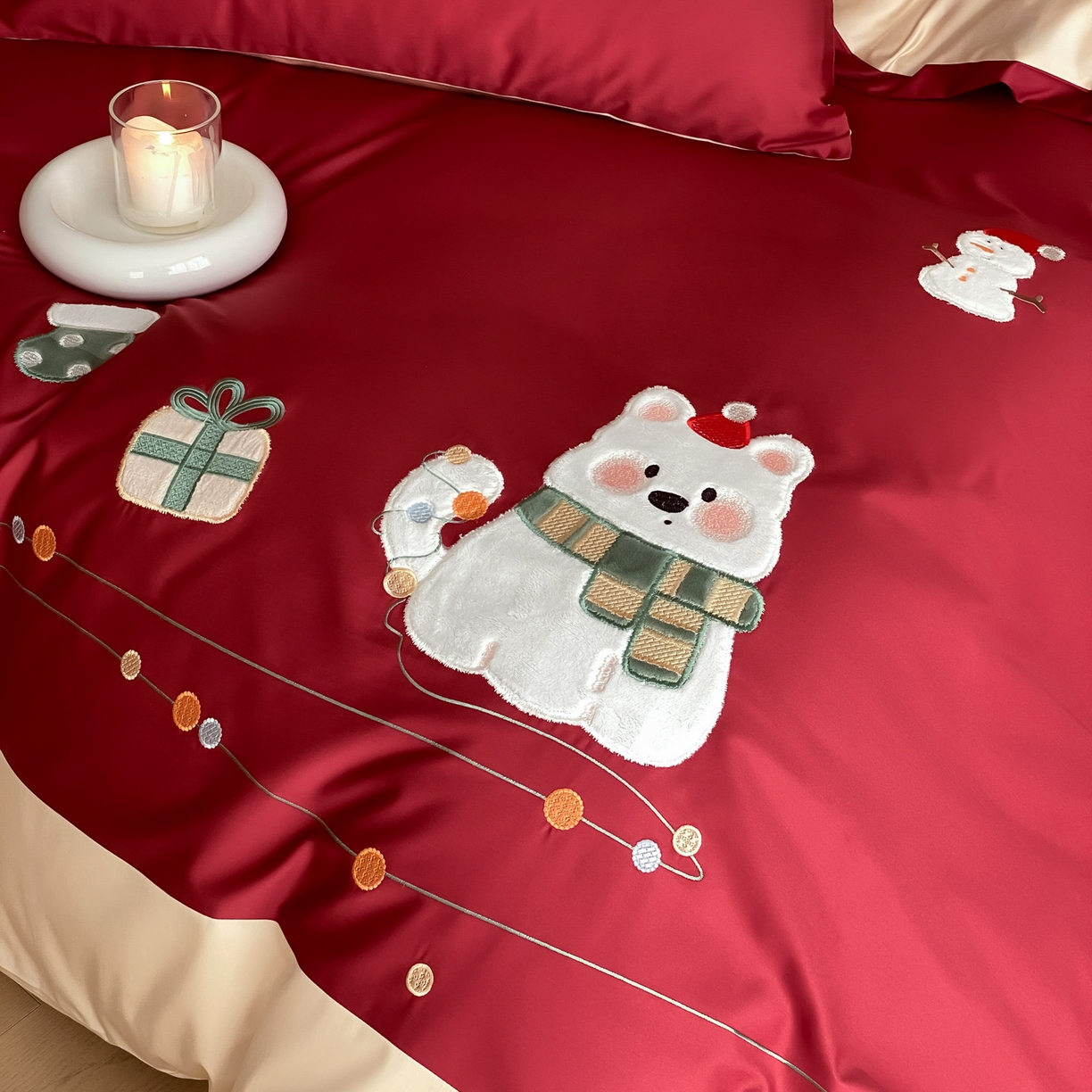 91家纺网 家纺一手货源 找家纺 （总）云栖家居 2026新款50支全棉100S卡通刺绣四件套-小狗团子