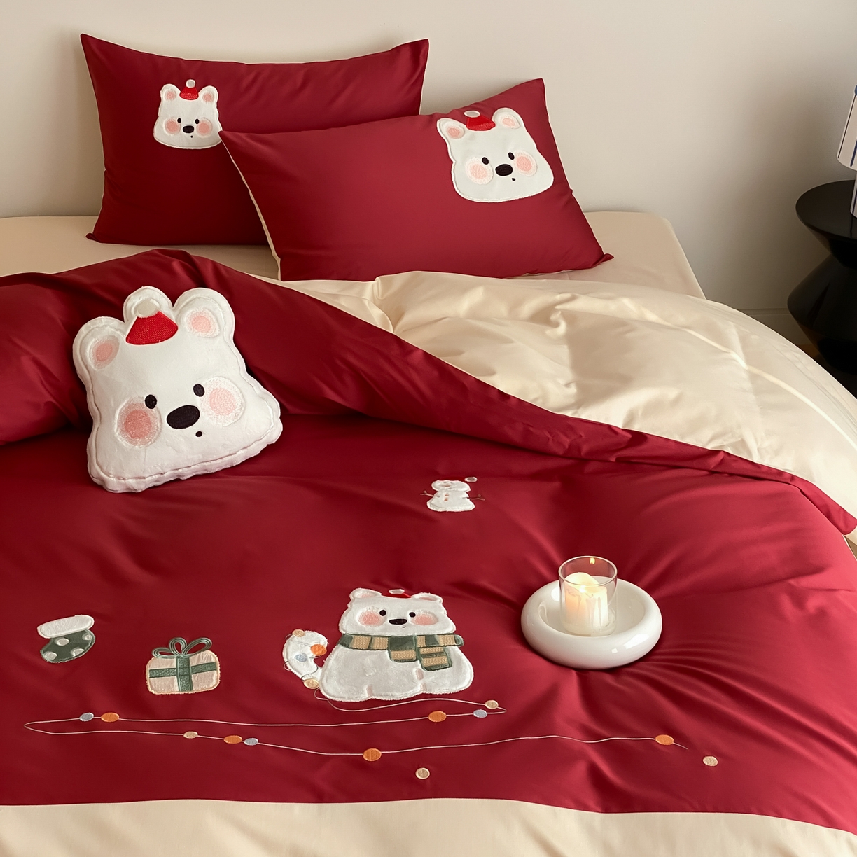 91家纺网 家纺一手货源 找家纺 （总）云栖家居 2026新款50支全棉100S卡通刺绣四件套-小狗团子