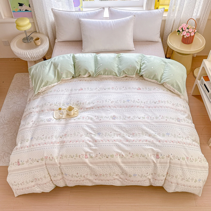 91家纺网 家纺一手货源 找家纺 禧安居 2025新款高支高密活性印染全棉被套单被套（支持定制尺寸）丛林夏梦