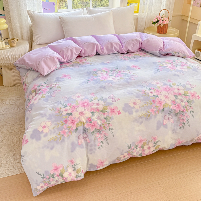 91家纺网 家纺一手货源 找家纺 禧安居 2025新款高支高密活性印染全棉被套单被套（支持定制尺寸）蝶恋花