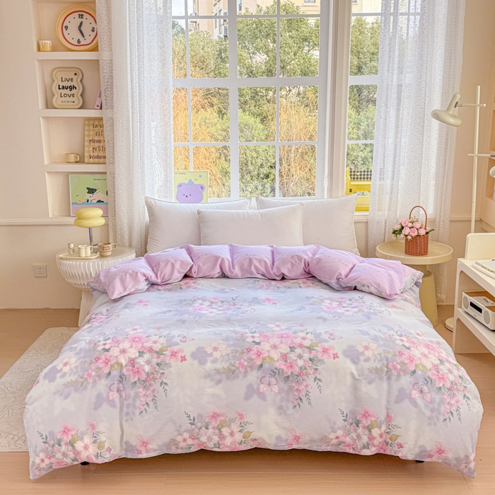 禧安居 2025新款高支高密活性印染全棉被套单被套（支持定制尺寸）蝶恋花