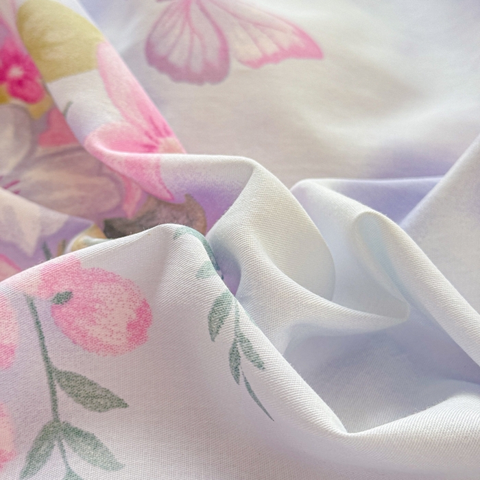 91家纺网 家纺一手货源 找家纺 禧安居 2025新款高支高密活性印染全棉被套单被套（支持定制尺寸）蝶恋花