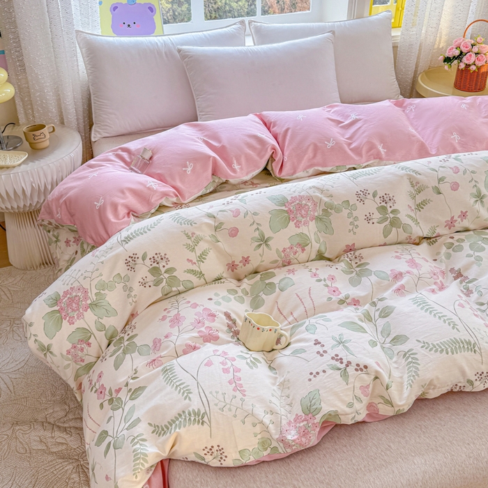 91家纺网 家纺一手货源 找家纺 禧安居 2025新款高支高密活性印染全棉被套单被套（支持定制尺寸）花春城