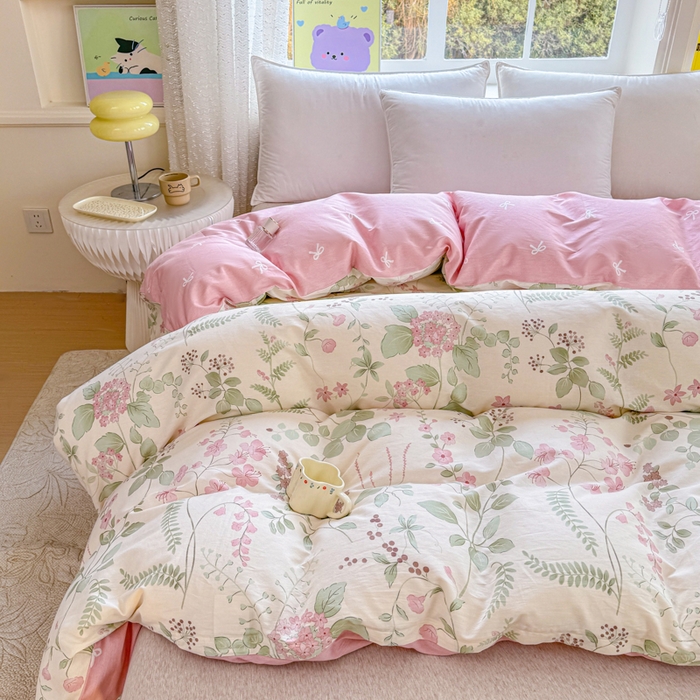 91家纺网 家纺一手货源 找家纺 禧安居 2025新款高支高密活性印染全棉被套单被套（支持定制尺寸）花春城