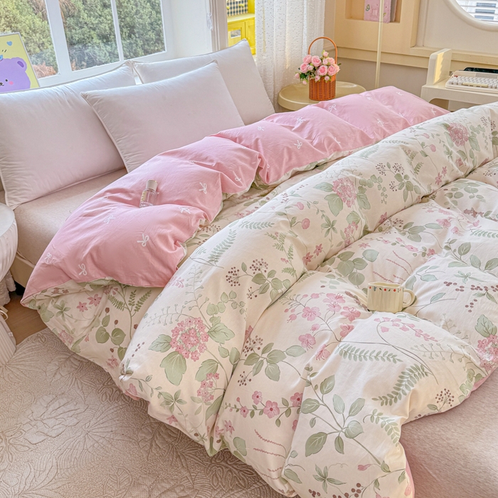 91家纺网 家纺一手货源 找家纺 禧安居 2025新款高支高密活性印染全棉被套单被套（支持定制尺寸）花春城