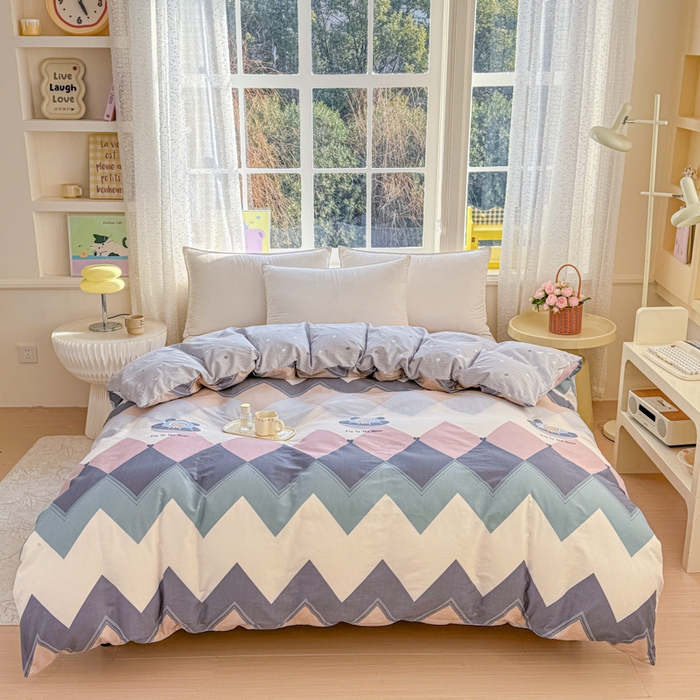 禧安居 2025新款高支高密活性印染全棉被套单被套（支持定制尺寸）几何飞船