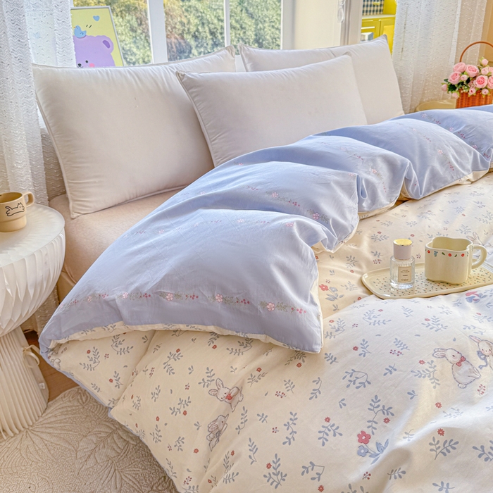 91家纺网 家纺一手货源 找家纺 禧安居 2025新款高支高密活性印染全棉被套单被套（支持定制尺寸）觅时光