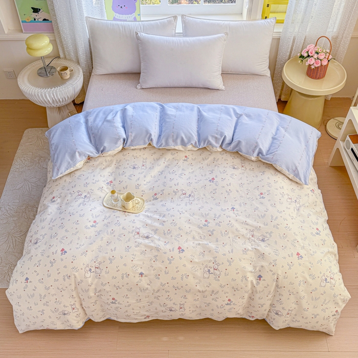 91家纺网 家纺一手货源 找家纺 禧安居 2025新款高支高密活性印染全棉被套单被套（支持定制尺寸）觅时光