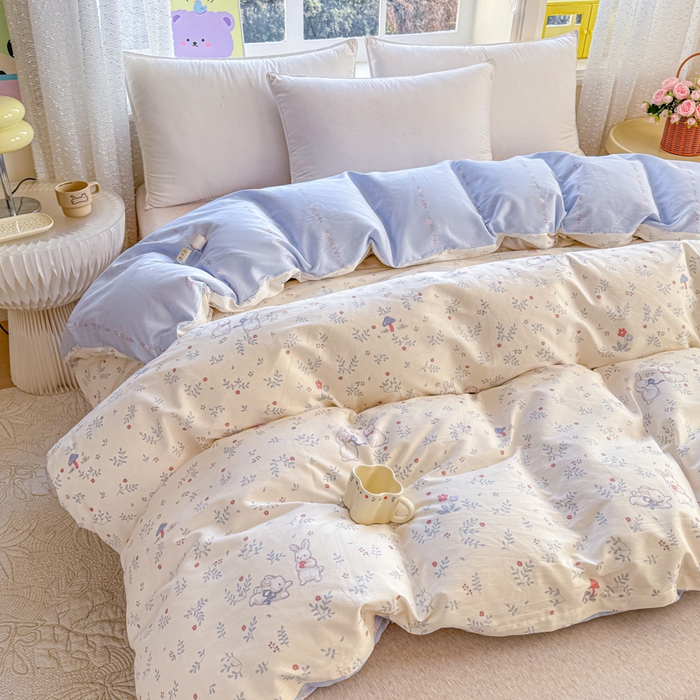 91家纺网 家纺一手货源 找家纺 禧安居 2025新款高支高密活性印染全棉被套单被套（支持定制尺寸）觅时光