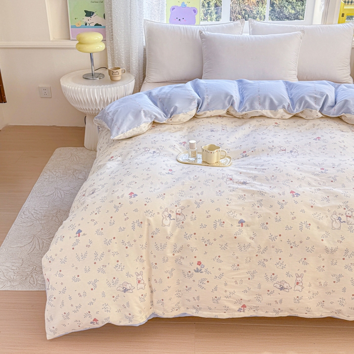 91家纺网 家纺一手货源 找家纺 禧安居 2025新款高支高密活性印染全棉被套单被套（支持定制尺寸）觅时光