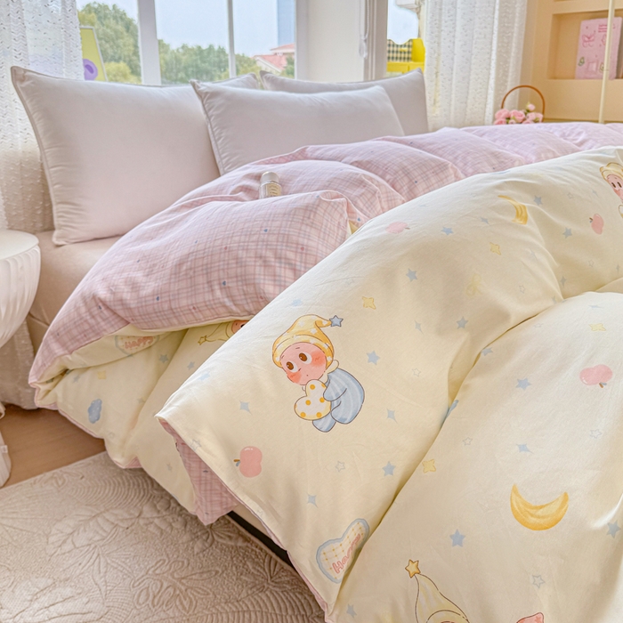 91家纺网 家纺一手货源 找家纺 禧安居 2025新款高支高密活性印染全棉被套单被套（支持定制尺寸）星辰入梦