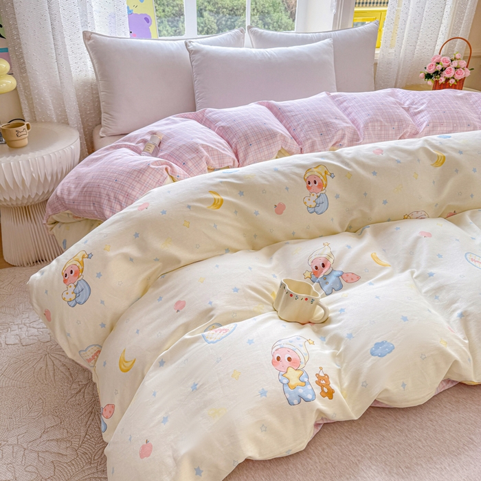 91家纺网 家纺一手货源 找家纺 禧安居 2025新款高支高密活性印染全棉被套单被套（支持定制尺寸）星辰入梦