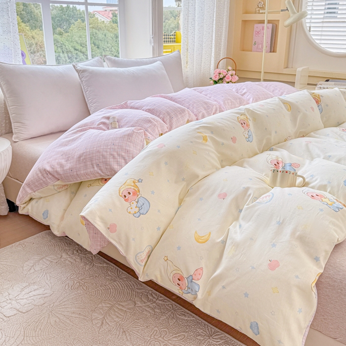 91家纺网 家纺一手货源 找家纺 禧安居 2025新款高支高密活性印染全棉被套单被套（支持定制尺寸）星辰入梦