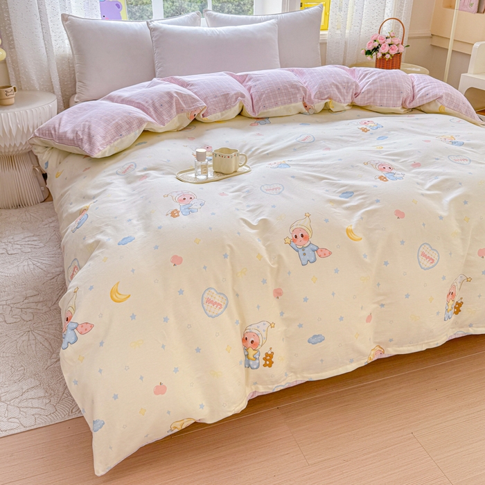 91家纺网 家纺一手货源 找家纺 禧安居 2025新款高支高密活性印染全棉被套单被套（支持定制尺寸）星辰入梦