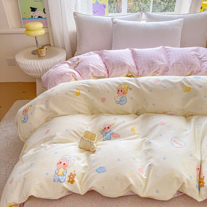 91家纺网 家纺一手货源 找家纺 禧安居 2025新款高支高密活性印染全棉被套单被套（支持定制尺寸）星辰入梦