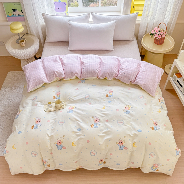 91家纺网 家纺一手货源 找家纺 禧安居 2025新款高支高密活性印染全棉被套单被套（支持定制尺寸）星辰入梦