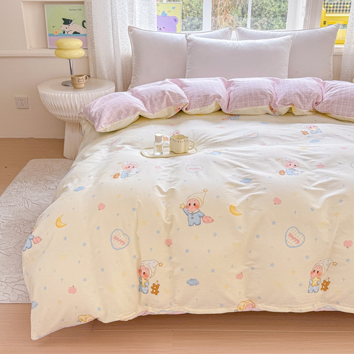 91家纺网 家纺一手货源 找家纺 禧安居 2025新款高支高密活性印染全棉被套单被套（支持定制尺寸）星辰入梦