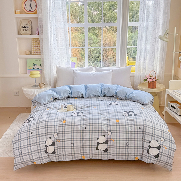 禧安居 2025新款高支高密活性印染全棉被套单被套（支持定制尺寸）熊猫美梦