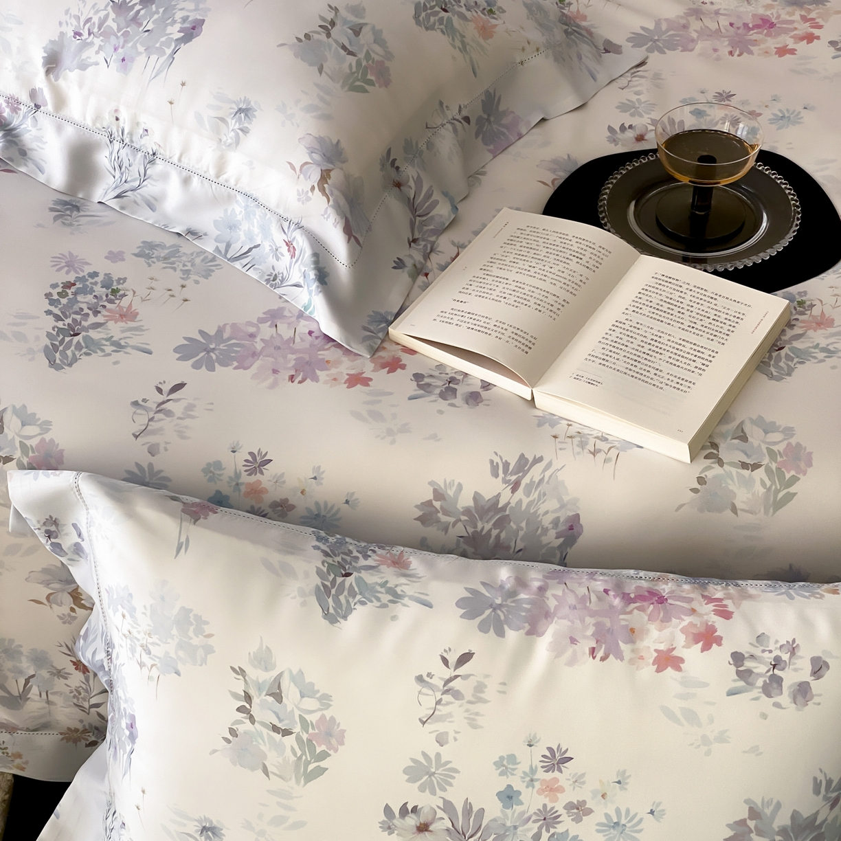 91家纺网 家纺一手货源 找家纺 云栖家居 2026新款春夏60支兰精天丝四件套-初夏 初夏-蓝