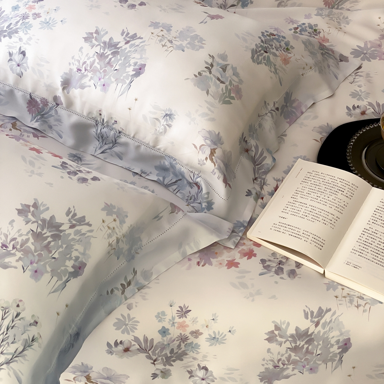 91家纺网 家纺一手货源 找家纺 云栖家居 2026新款春夏60支兰精天丝四件套-初夏 初夏-蓝