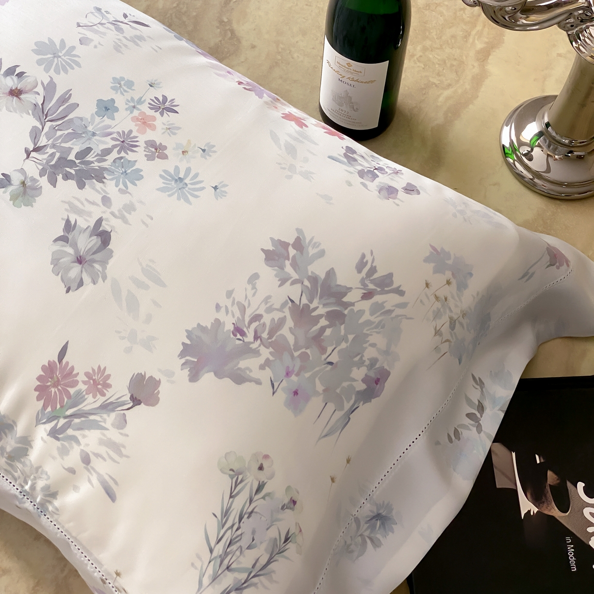 91家纺网 家纺一手货源 找家纺 云栖家居 2026新款春夏60支兰精天丝四件套-初夏 初夏-蓝