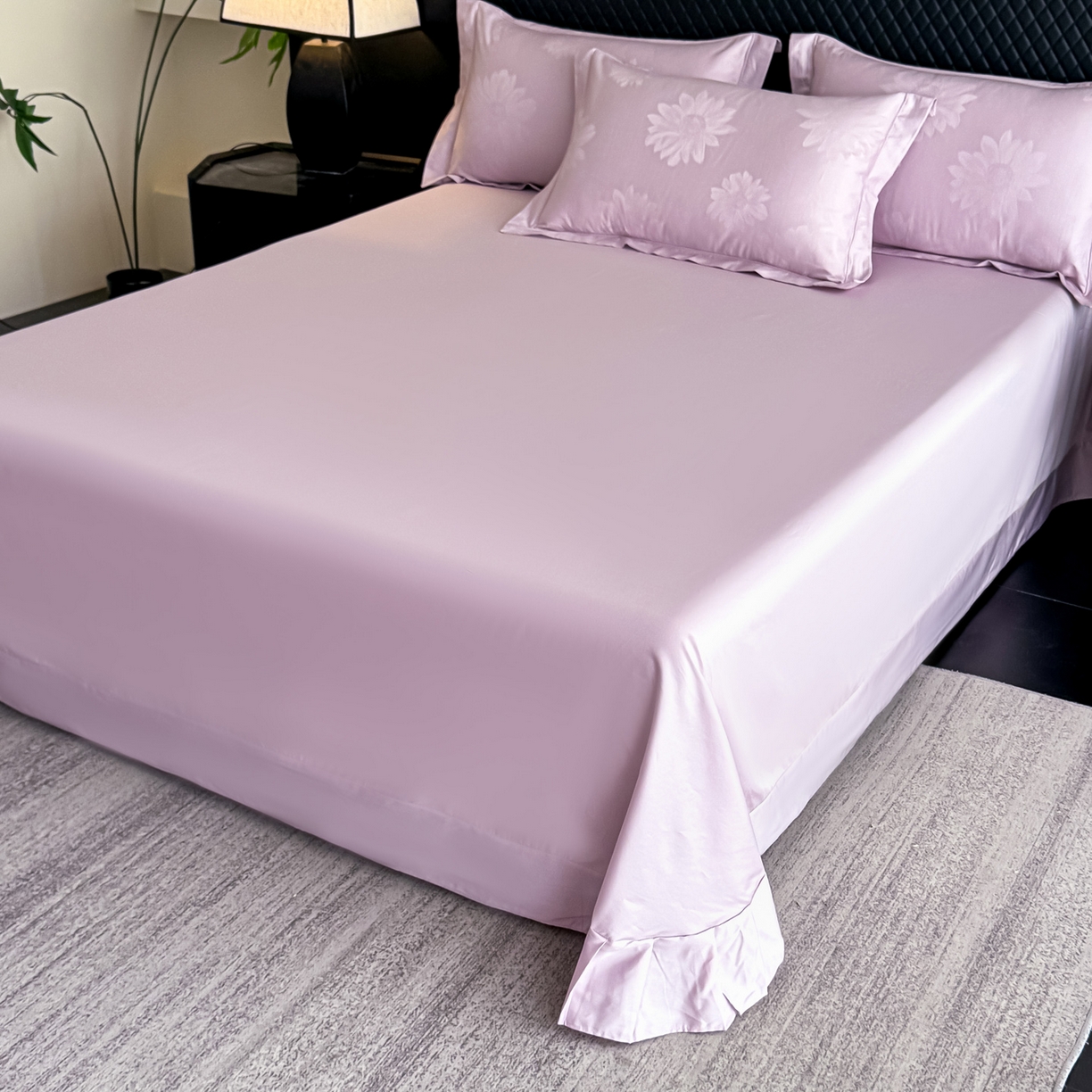 91家纺网 家纺一手货源 找家纺 （总）森林雨 【翡-鎏光】2026高端双股50S新疆长绒棉提花埋绳工艺款四件套