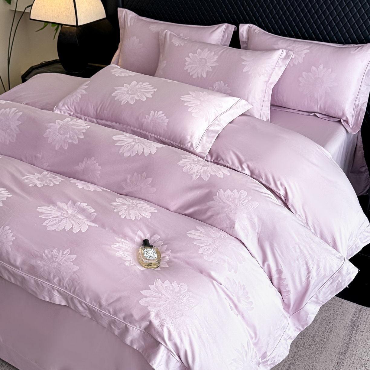 91家纺网 家纺一手货源 找家纺 （总）森林雨 【翡-鎏光】2026高端双股50S新疆长绒棉提花埋绳工艺款四件套