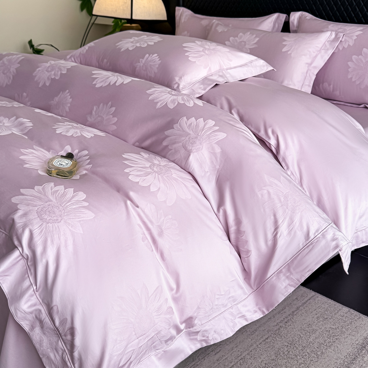 91家纺网 家纺一手货源 找家纺 （总）森林雨 【翡-鎏光】2026高端双股50S新疆长绒棉提花埋绳工艺款四件套