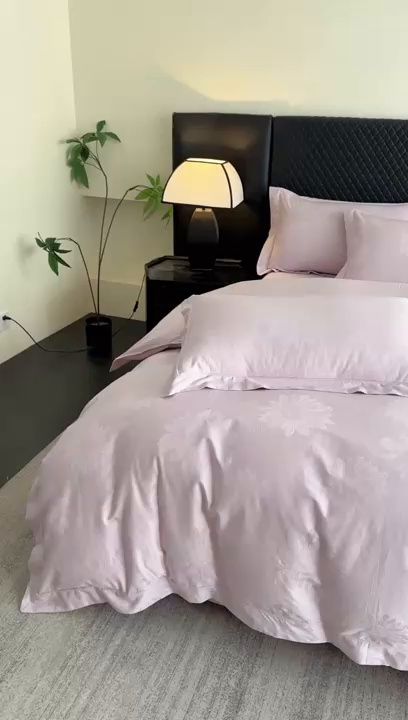 91家纺网 家纺一手货源 找家纺 （总）森林雨 【翡-鎏光】2026高端双股50S新疆长绒棉提花埋绳工艺款四件套