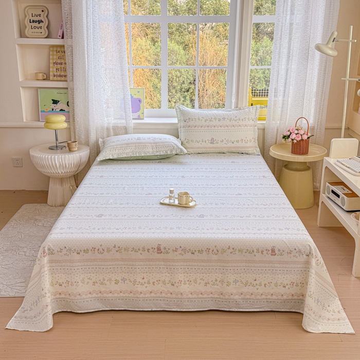 禧安居 2025新款高支高密活性印染全棉印花床单单床单（支持定制尺寸）（支持定制尺寸）丛林夏梦