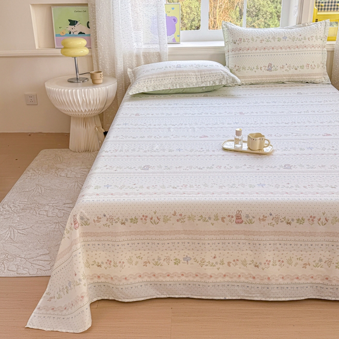 91家纺网 家纺一手货源 找家纺 禧安居 2025新款高支高密活性印染全棉印花床单单床单（支持定制尺寸）（支持定制尺寸）丛林夏梦